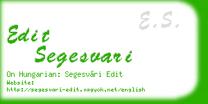 edit segesvari business card